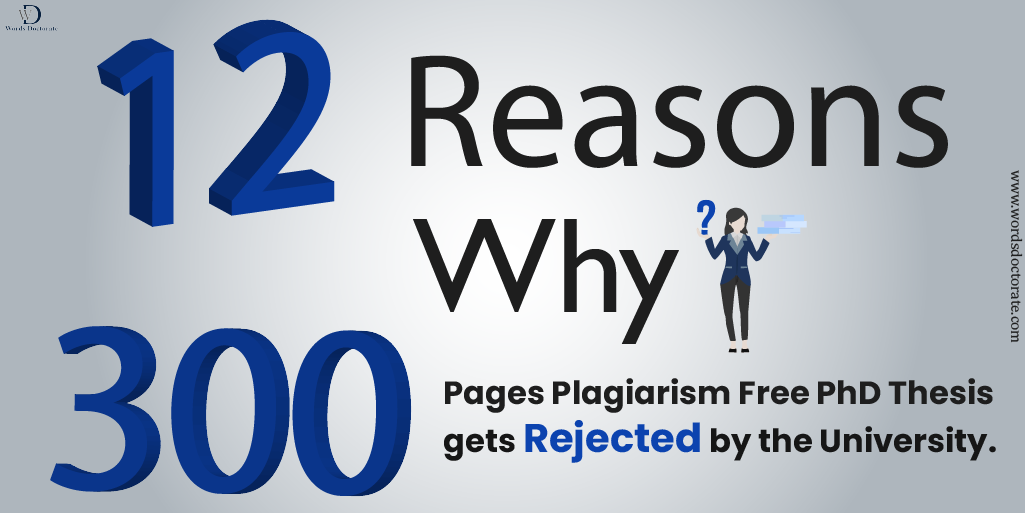 12 Reasons Why 300 Pages Plagiarism Free PhD Thesis gets Rejected by The University